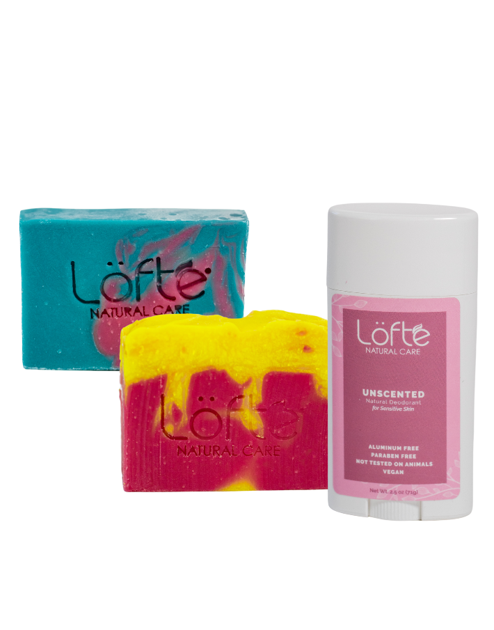 Combo Puro Löfte — dos jabones y un desodorante natural